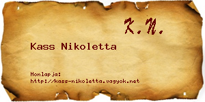 Kass Nikoletta névjegykártya