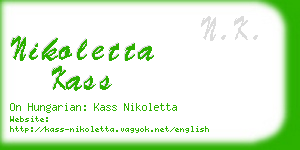nikoletta kass business card